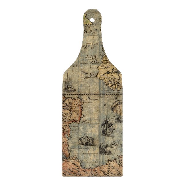 1565 Forlani AntiquevWeltkarte Renaissance Schneidebrett (Vorderseite)