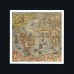 1565 Forlani AntiquevWeltkarte Renaissance Serviette<br><div class="desc">Erleben Sie eine Reise durch die Geschichte mit dieser herrlichen Weltkarte von 1565 von Paolo Forlani, einem Meisterwerk der Renaissance-Kartographie. Unter dem Titel "VNIVERSALE BESCHREIBUNG DI TVTTA LA TERRA CONOSCIVTA FIN QVI" (Universelle Beschreibung aller bekannten Landstriche bis jetzt) zeigt dieser antike Atlasprint die Welt, wie sie Mitte des 16. Jahrhunderts...</div>