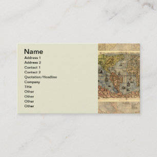 1565 Forlani AntiquevWeltkarte Renaissance Visitenkarte