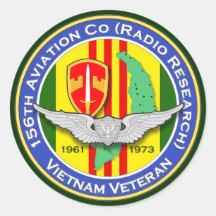 156th Avn Co Eisenbahn 2b - ASA Vietnam Runder Aufkleber