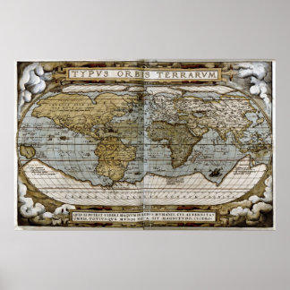 1570 Karte der Welt Poster