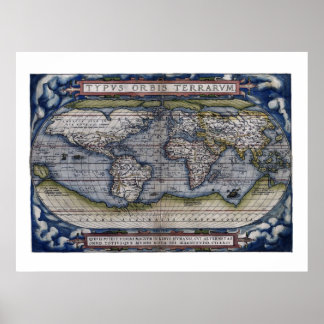 1570 Karte der Welt Poster
