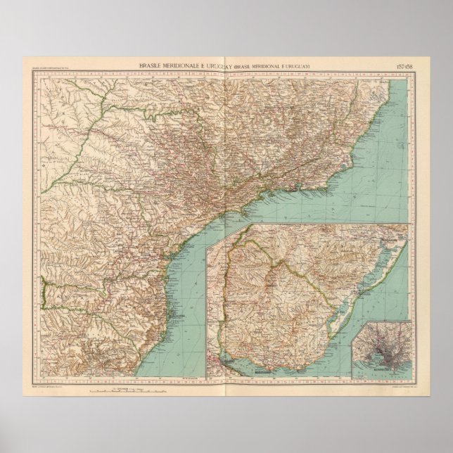 15758 Süd Brasilien, Uruguay Poster (Vorne)