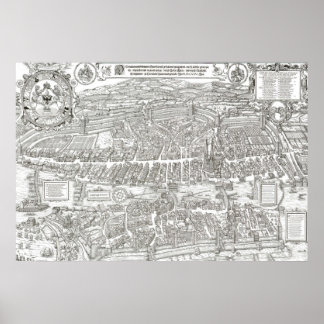 1576 Karte Zürich Schweiz Poster