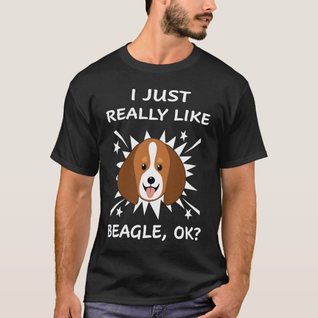 157 Ich mag Beagle wirklich sehr T-Shirt (Vorderseite)