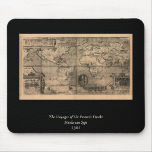 1581 Antike Weltkarte von Nicola van Sype Mousepad