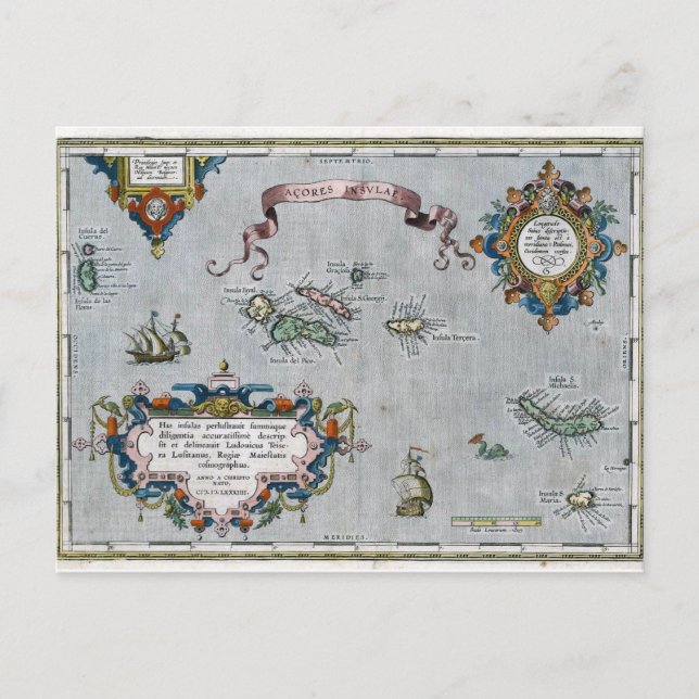 1584 Karte der Azoren (Vorderseite)