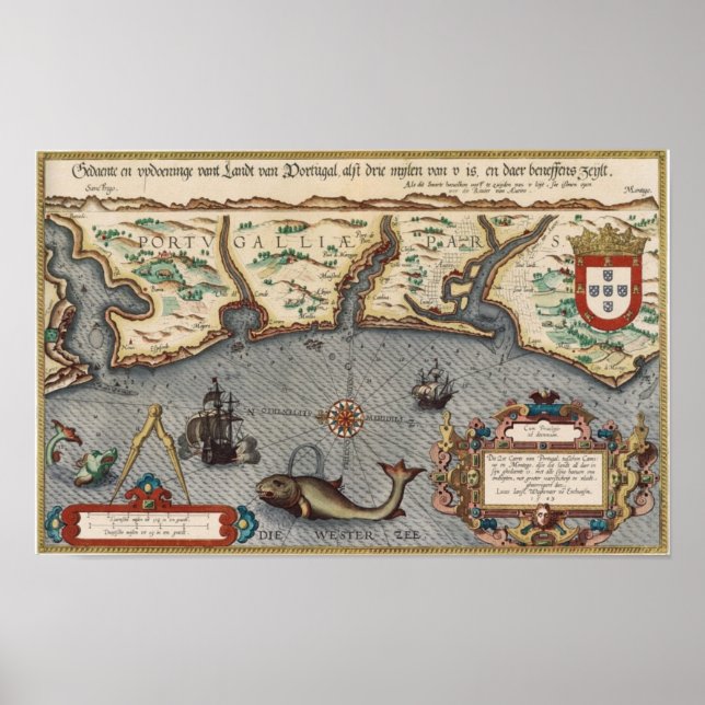 1584 Karte Portugals Poster (Vorne)