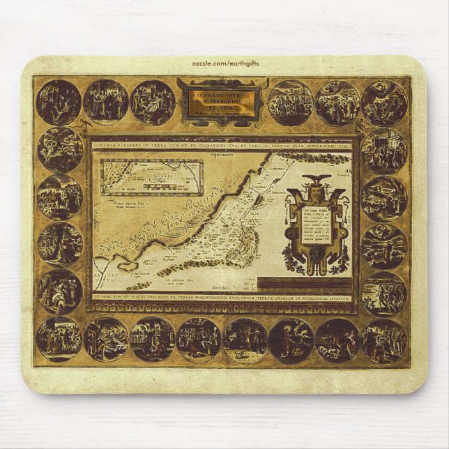 1586 VINTAG HOLYLANDS MAP Mousepad (Vorne)