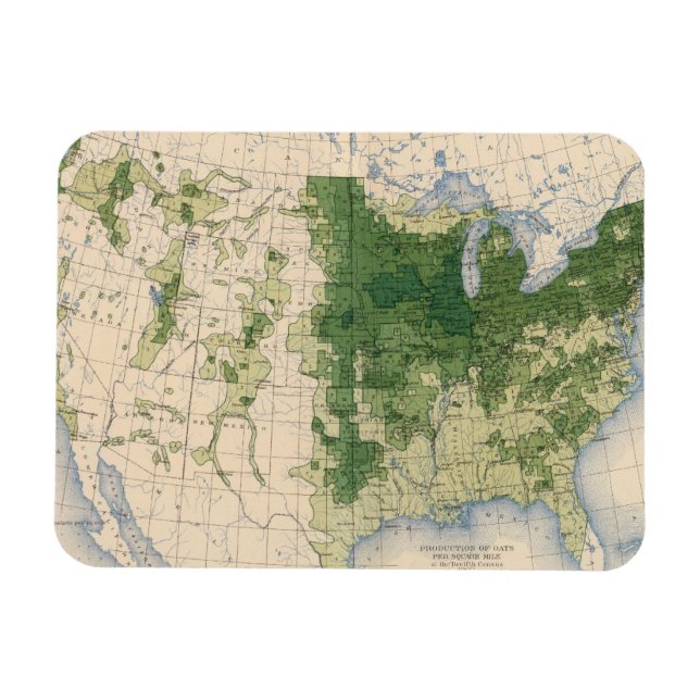 158 Hafer/Quadratmeile Magnet (Horizontal)