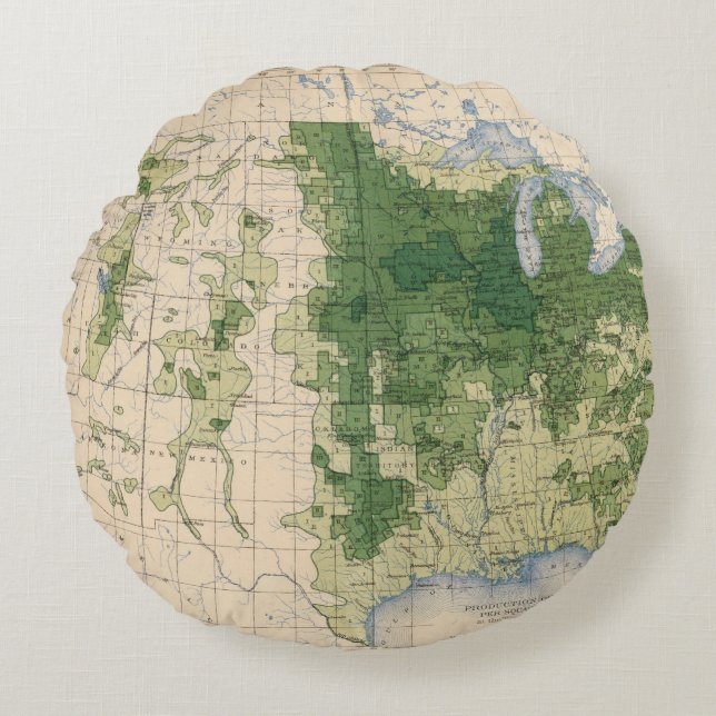 158 Oats/sq Meile Rundes Kissen (Vorderseite)