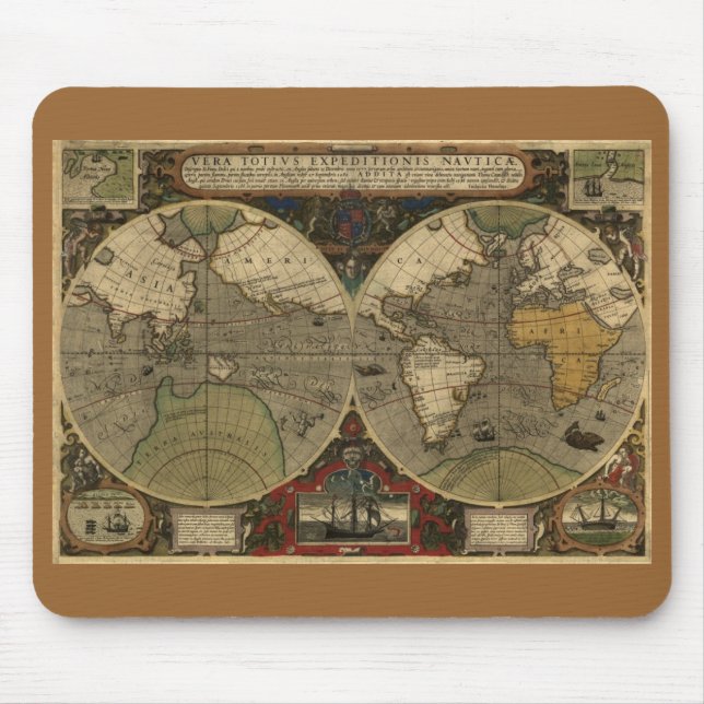 1595 Hondius Map Mousepad (Vorne)