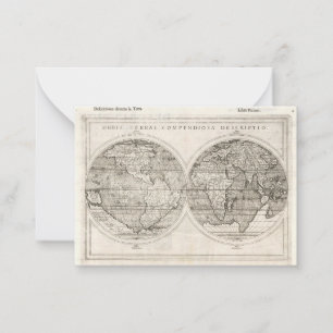 1598 Vintage Weltkarte für lateinische Kartographi Mitteilungskarte
