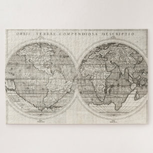 1598 Vintage Weltkarte Lateinische Kartographie Puzzle
