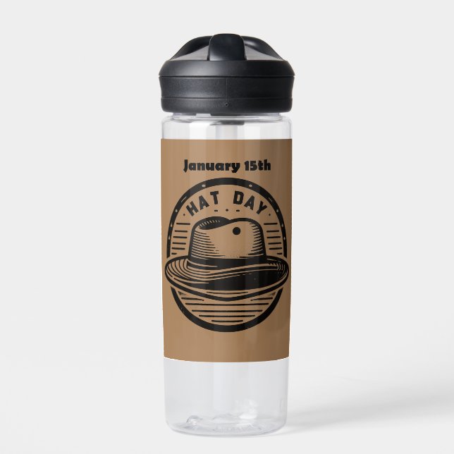 15.01. - Hat Day Trinkflasche (Vorderseite)