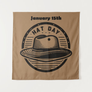15.01. - Hat Day Wandteppich
