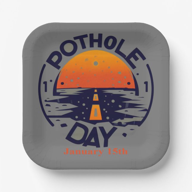 15.01. - Pothole Day Pappteller (Vorderseite)