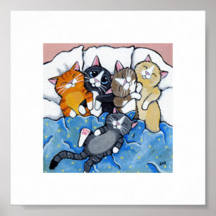 15,2 cm x 15,2 cm   Whimsischer Katzenkunst   Schl Poster