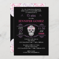 15 Años Quinceañera Birthday Sugar Skull Invite