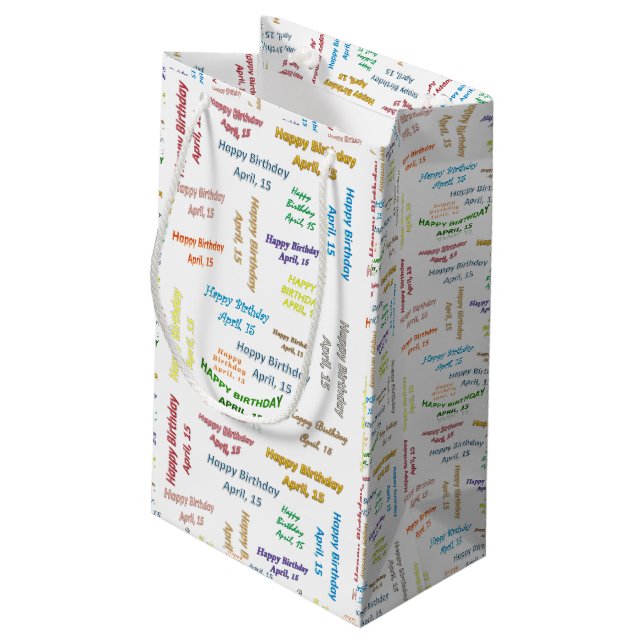 15. April Geschenktasche Kleine Geschenktüte (Rückseite Schrägansicht)