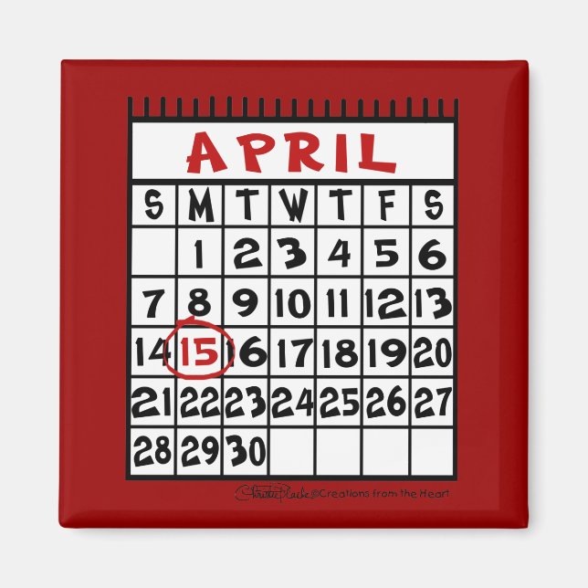 15. April-Spaß Magnet (Vorne)