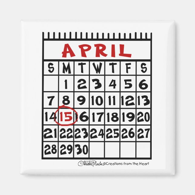 15. April-Spaß Magnet (Vorne)