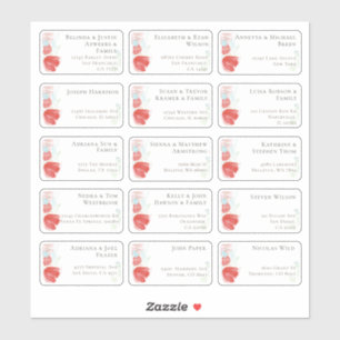 15 Aufkleber für den Namen eines Hochzeitgästen