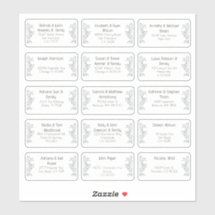 15 Aufkleber für den Namen eines Hochzeitgästen