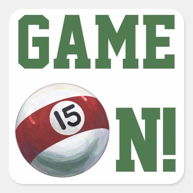 15 Ball Quadratischer Aufkleber (Vorderseite)