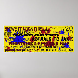 15.Beliebte Skateboard-Tricknamen Poster