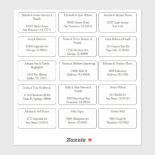 15 Einfache persönliche Gästenadresse Aufkleber