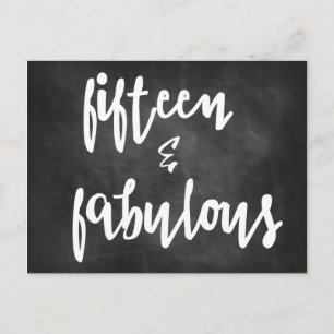 15 & Fabulous Quinceanera 15. Geburtstagskarte Postkarte