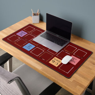 15 Foto, 6 Farbblock auf Burgund Schreibtischunterlage