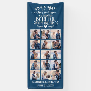 15 Foto Collage Blau/Weiß Willkommen bei unserer H Banner