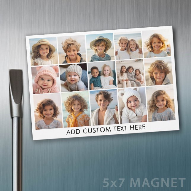 15-Foto-Collage-Raster - Skripttext - Magnet (Photo Magnet - 5x7)