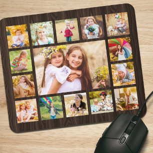 15 Fotocollage Einfach Holz Rustikal  Mousepad