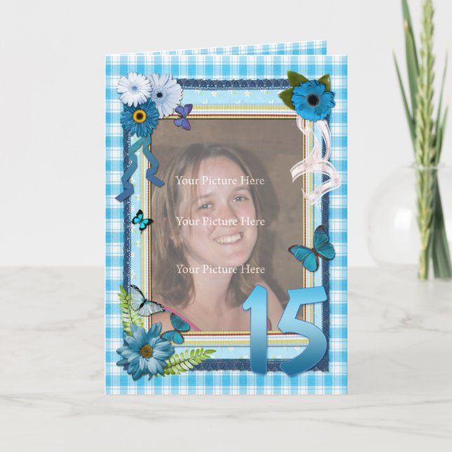 15. Fotokarte zum Geburtstag Karte (Vorderseite)