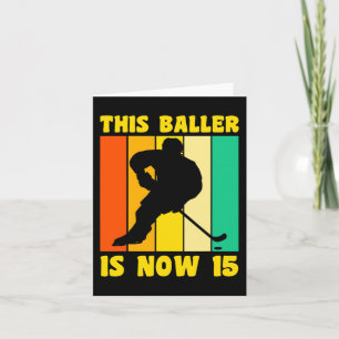 15 Geburtstag 15 Jahre alter Retro Eishockey 15 t Karte