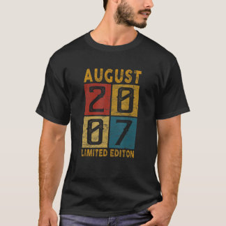 15. Geburtstag August 2007 Geboren im Jahr 2007 15 T-Shirt