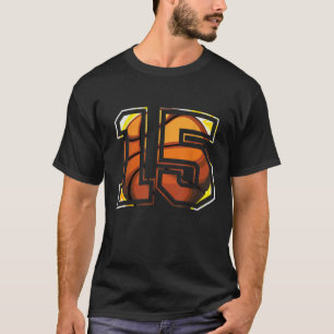 15. Geburtstag Basketball Geschenk für Spielernumm T-Shirt