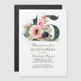 15. Geburtstag Blumenquinceanera Magneteinladung