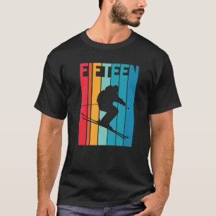 15. Geburtstag Boy Retro Ski Lover Skier 15 Jahre  T-Shirt