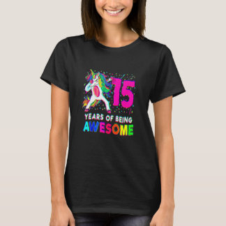15. Geburtstag Dabbing Einhorn Party 15 Jahre alt T-Shirt