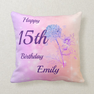 15. Geburtstag des hübschen rosa feenhaften Kissen