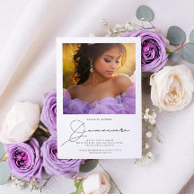 15. Geburtstag Elegantes Quinceanera Foto Einladun