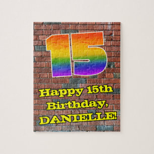 15. Geburtstag: Fun Graffiti-Inspiriert Regenbogen Puzzle