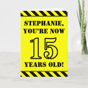 15. Geburtstag: Fun Stencil Style Text, Individuel Karte
