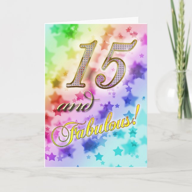 15. Geburtstag für jemanden Fabulous Karte (Vorderseite)