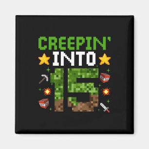 15. Geburtstag Gamer Pixel Creepin" in 15 Video G Magnet