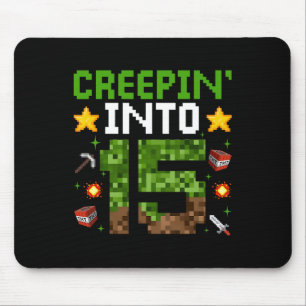 15. Geburtstag Gamer Pixel Creepin" in 15 Video G Mousepad